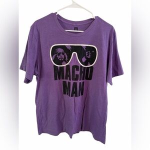 WWE‎ Macho Man Randy Savage Wrestling Purple Tee T shirt XL X-Large WWF
